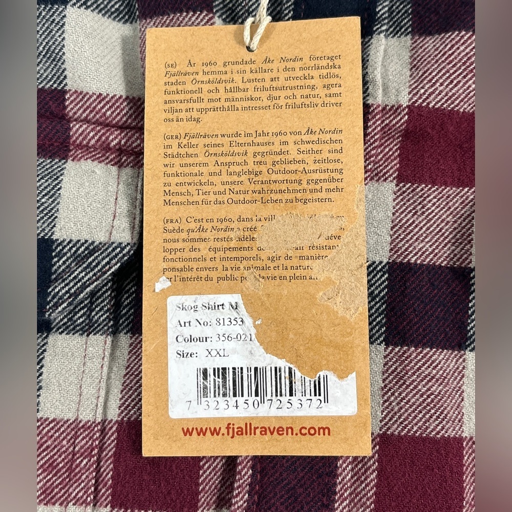 Fjallraven Long Sleeve  Cotton Flannel Skog Shirt in Dark Garnet - Picture 4 of 10